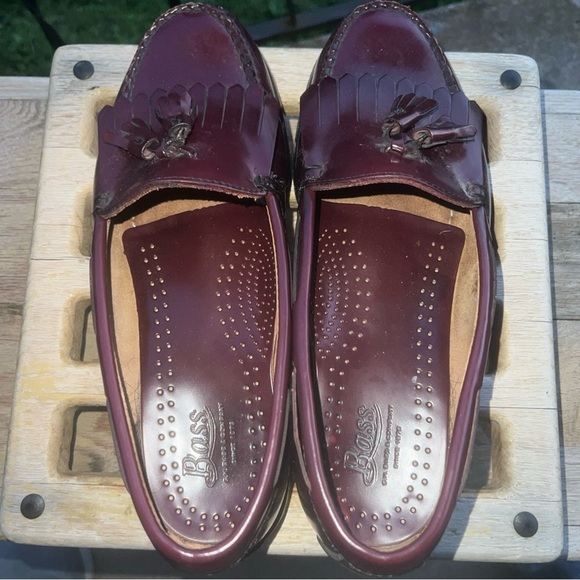 Men's Bass Layton Weejuns Burgundy Leather Tassels Kilt Size 8.5D - Picture 11 of 12